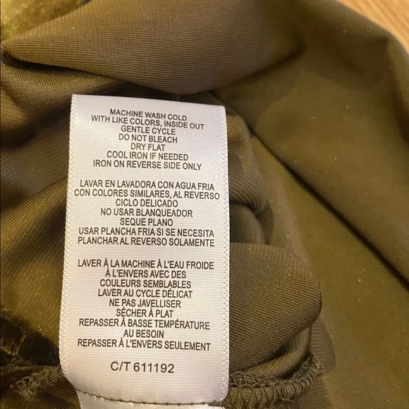 Taylor Velvet Olive Green Spaghetti Strap Side Vents Cowl Drape Front SMALL - Picture 6 of 7